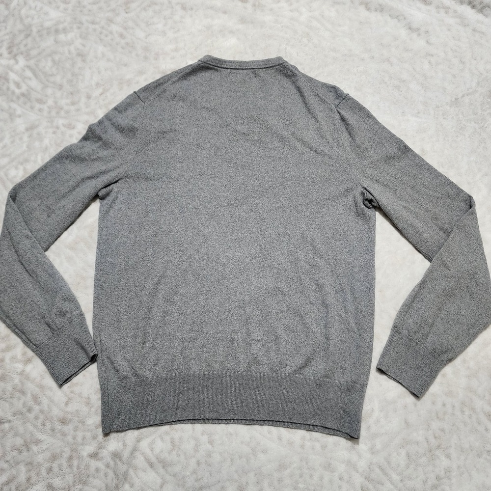 Banana Republic Luxury Blend Mens Sweater V Neck Gray Silk Cotton Cashmere Sz M - Picture 3 of 9
